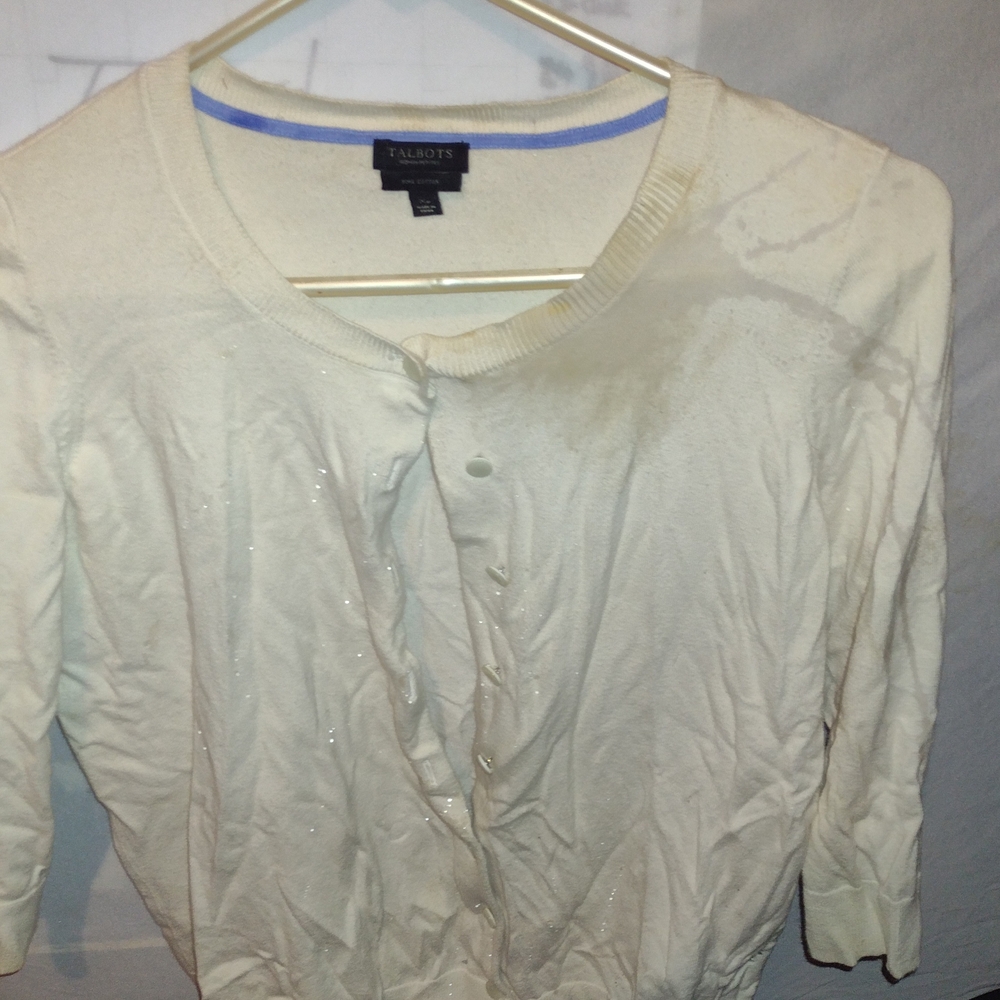 Talbots Ivory Button-Up Cardigan